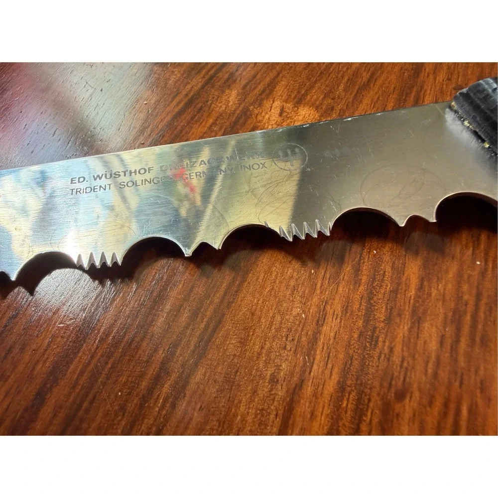 Vintage Ed Wusthof Dreizackwerk Serrated Slicing Frozen Food Knife 4191‎ 7.75
